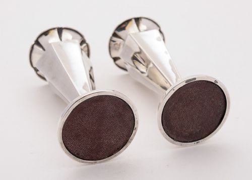 Lovely Pair of Edwardian Silver Posey Vases Birmingham 1901