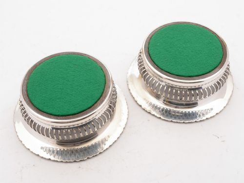 Good Pair of Edwardian Silver Plated Coasters 1901