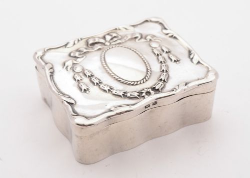 Charming Edwardian Silver Trinket Box Birmingham 1907
