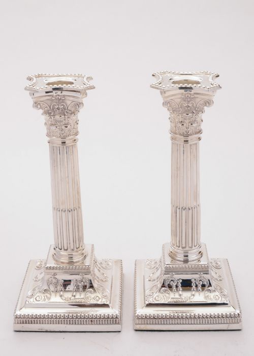 Good Pair of Edwardian Silver Plated Candlesticks Circa 1905