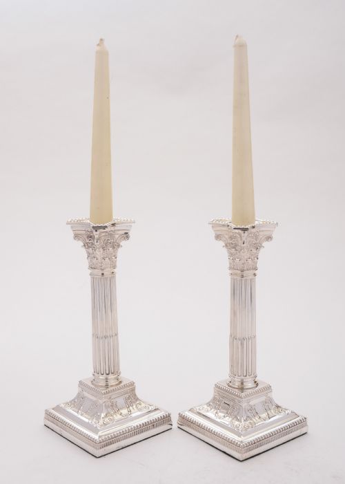 Good Pair of Edwardian Silver Plated Candlesticks Circa 1905