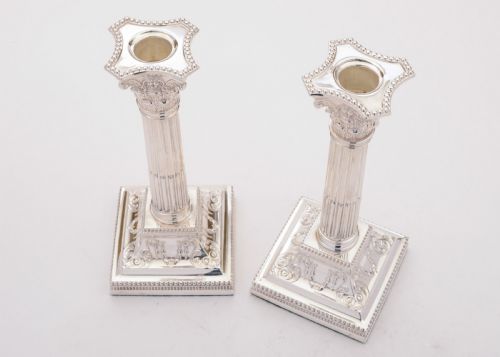 Good Pair of Edwardian Silver Plated Candlesticks Circa 1905