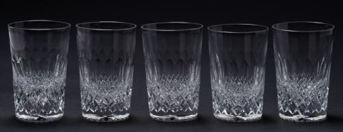 Lovely 5 Edwardian Cut Glass tumblers Circa 1905