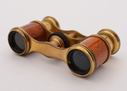 Fabulous Edwardian Guilloche Enamel Opera Glasses Circa 1905