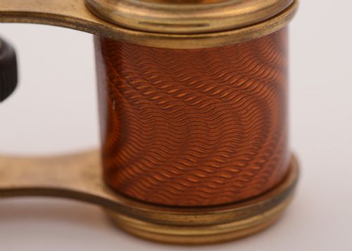 Fabulous Edwardian Guilloche Enamel Opera Glasses Circa 1905