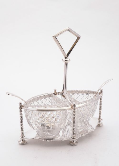 Gorgeous Glass and Silver Plated Cream and Sugar Circa 1890