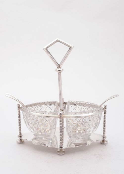 Gorgeous Glass and Silver Plated Cream and Sugar Circa 1890