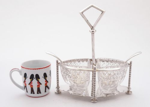 Gorgeous Glass and Silver Plated Cream and Sugar Circa 1890