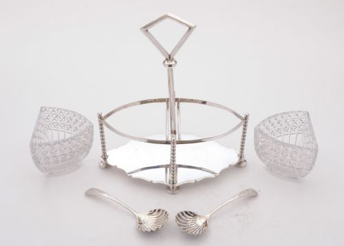 Gorgeous Glass and Silver Plated Cream and Sugar Circa 1890