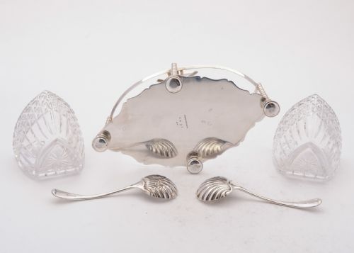 Gorgeous Glass and Silver Plated Cream and Sugar Circa 1890