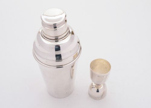 Superb Art Deco Silver Plated Cocktail Shaker With Measure