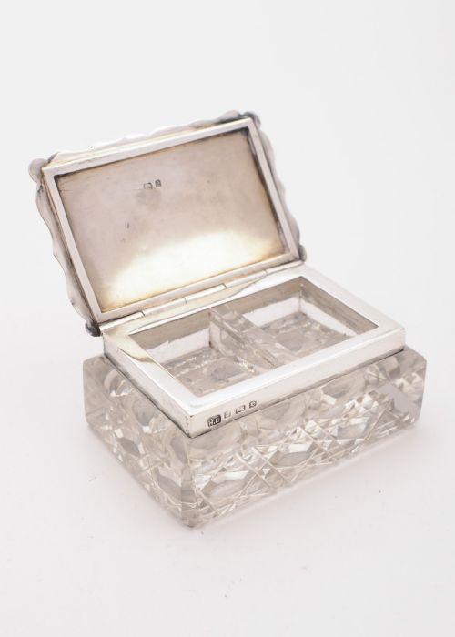 Wonderful Edwardian Silver Topped Stamp Box Birmingham 1904