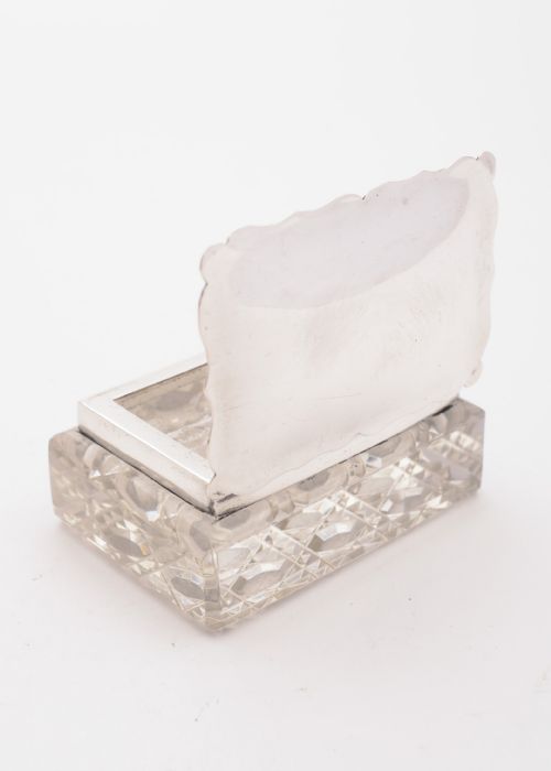 Wonderful Edwardian Silver Topped Stamp Box Birmingham 1904