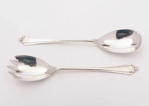 Superb Pair of Art Deco Silver Salad Servers 1937
