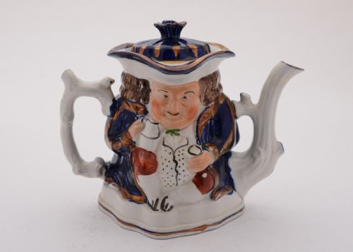 Lovely Toby Style Staffordshire China Teapot Circa 1890