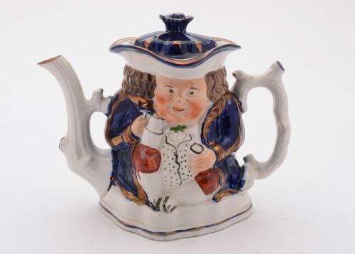 Lovely Toby Style Staffordshire China Teapot Circa 1890