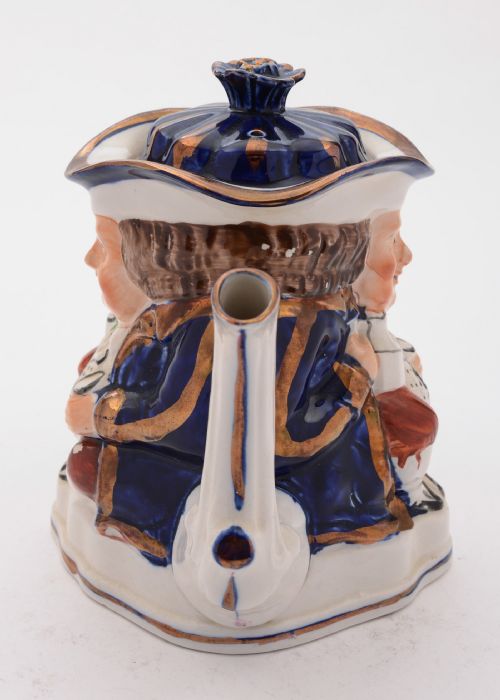 Lovely Toby Style Staffordshire China Teapot Circa 1890