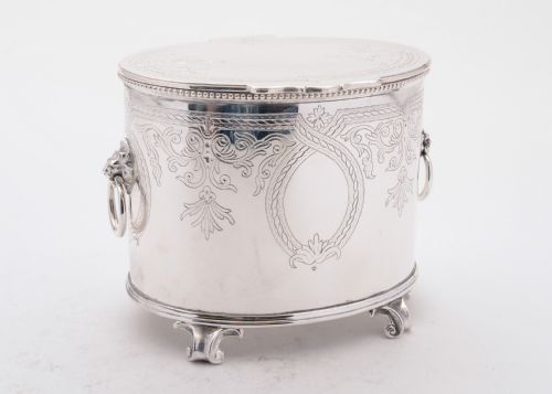 Wonderful Victorian Oval Silver Plated Biscuit Box Circa 1890