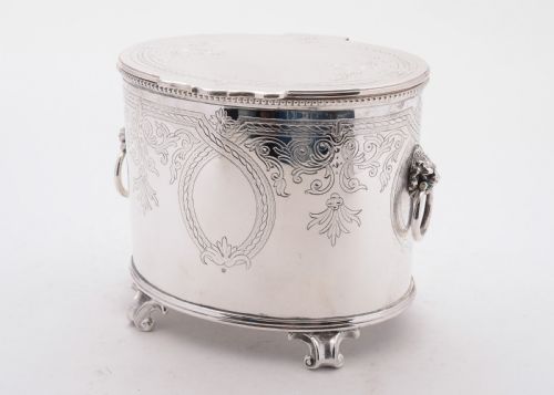 Wonderful Victorian Oval Silver Plated Biscuit Box Circa 1890