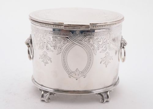 Wonderful Victorian Oval Silver Plated Biscuit Box Circa 1890