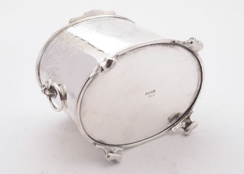 Wonderful Victorian Oval Silver Plated Biscuit Box Circa 1890