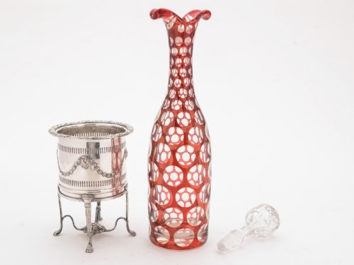 Gorgeous Victorian Decanter in Stand Circa 1890
