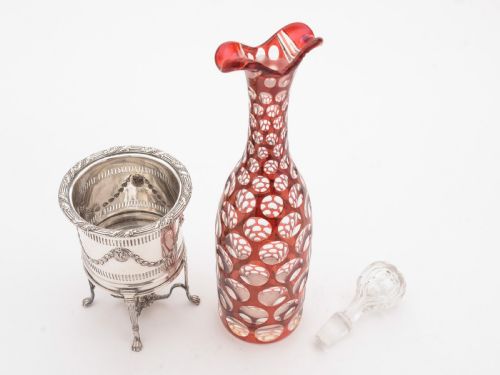 Gorgeous Victorian Decanter in Stand Circa 1890