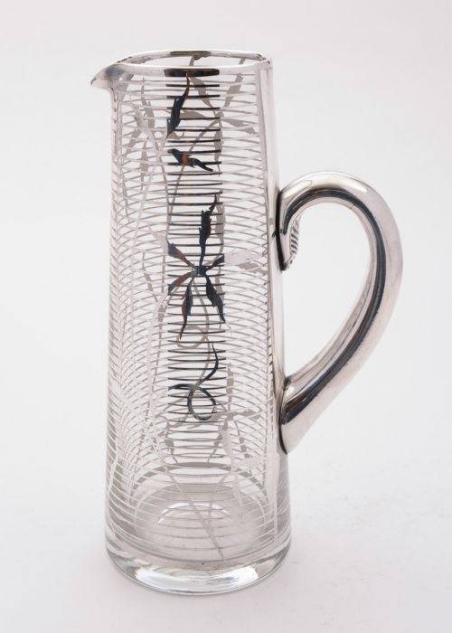 Lovely American Silver Overlay Jug/Pitcher Circa 1900