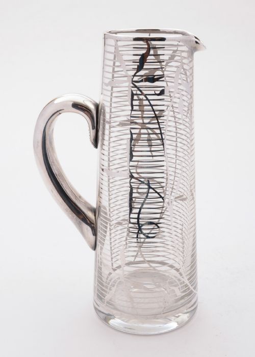 Lovely American Silver Overlay Jug/Pitcher Circa 1900