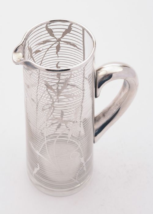Lovely American Silver Overlay Jug/Pitcher Circa 1900