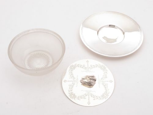 Gorgeous Victorian Glass and Silver Plated Butter Dish