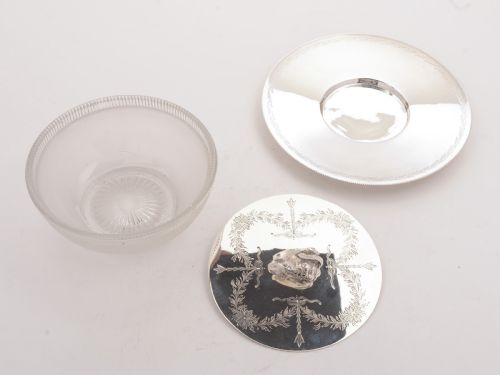 Gorgeous Victorian Glass and Silver Plated Butter Dish