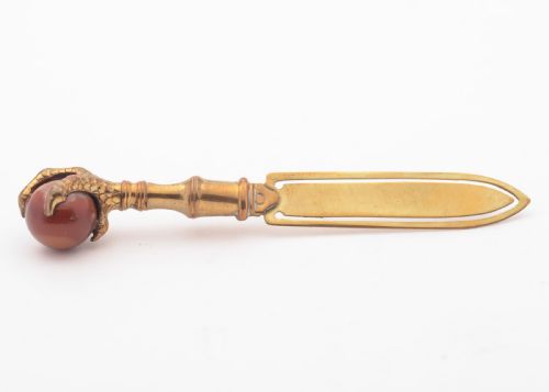 Nice Victorian Agate and Brass Bookmark Circa 1880