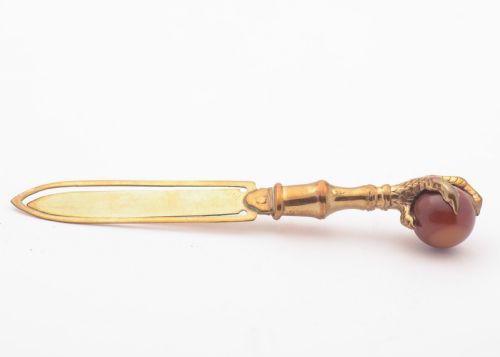 Nice Victorian Agate and Brass Bookmark Circa 1880