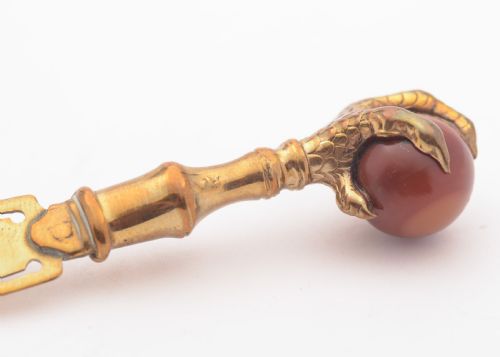 Nice Victorian Agate and Brass Bookmark Circa 1880