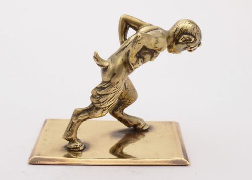 Nice Edwardian Brass Fawn Paperweight Circa 1905