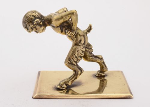 Nice Edwardian Brass Fawn Paperweight Circa 1905