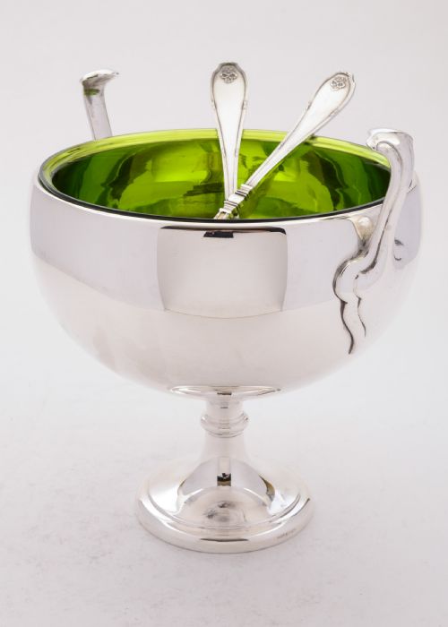 Good WMF Silver Plated Salad Bowl With Servers Circa 1900