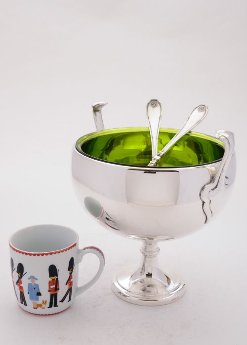 Good WMF Silver Plated Salad Bowl With Servers Circa 1900