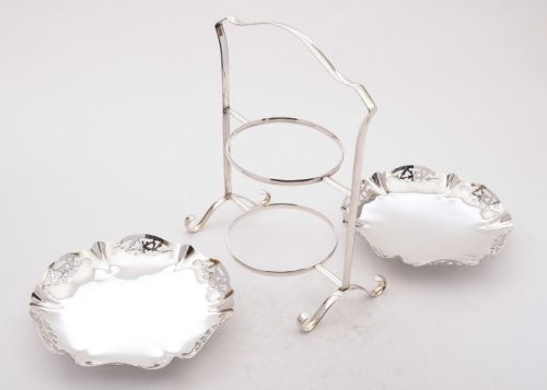 Superb Art Deco Two Tier Cake Stand Circa 1930