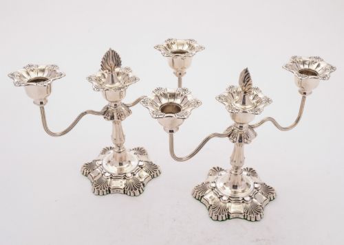 Stunning Pair of Silver Candelabras Birmingham 1956