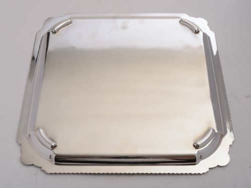 Good Art Deco Silver Plated Salver Circa 1930