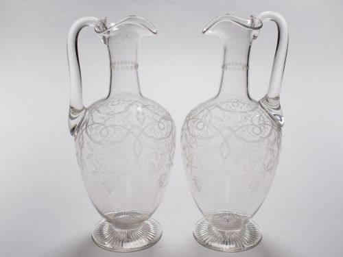 Stunning Pair of Cut G;ass Claret Jugs Circa 1880