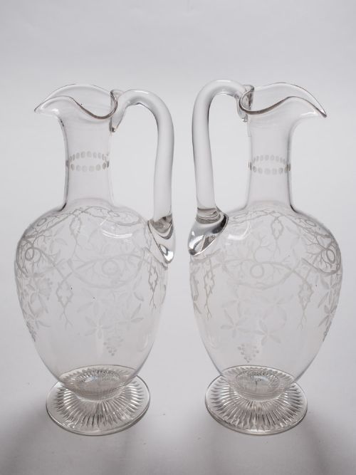 Stunning Pair of Cut G;ass Claret Jugs Circa 1880