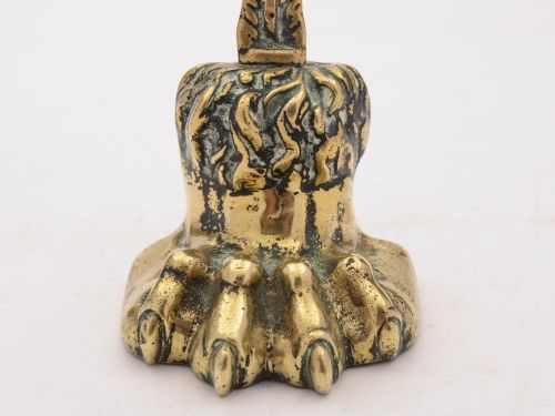 Nice Victorian Brass Lions Poor Doorstop Circa 1890