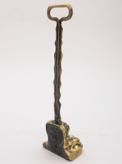 Nice Victorian Brass Lions Poor Doorstop Circa 1890