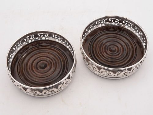 Lovely Edwardian Pair of Silver Plated Coasters Circa 1905