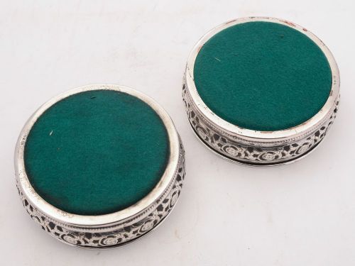 Lovely Edwardian Pair of Silver Plated Coasters Circa 1905