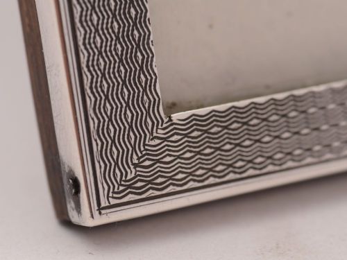 Fabulous Art Deco Silver and Oak Photo Frame Birmingham 1937