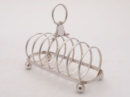 Nice Victorian Elkington Silver Plated Toast Rack 1885